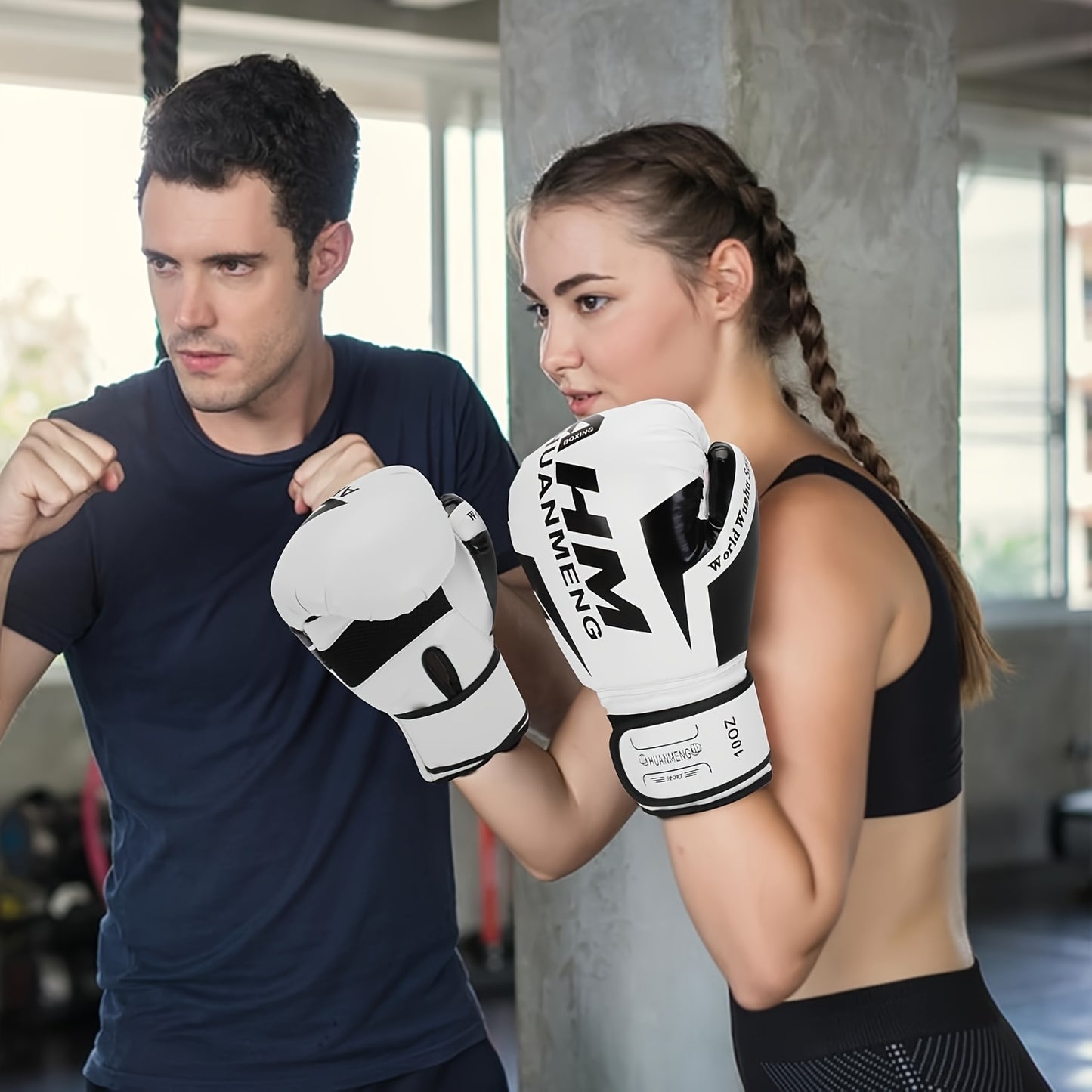 Yobenki Professional Boxing Gloves – Precision-Crafted for Men & Women, Shock-Absorbing Protection for Muay Thai, Taekwondo & Combat Training – Premium White PU Leather.