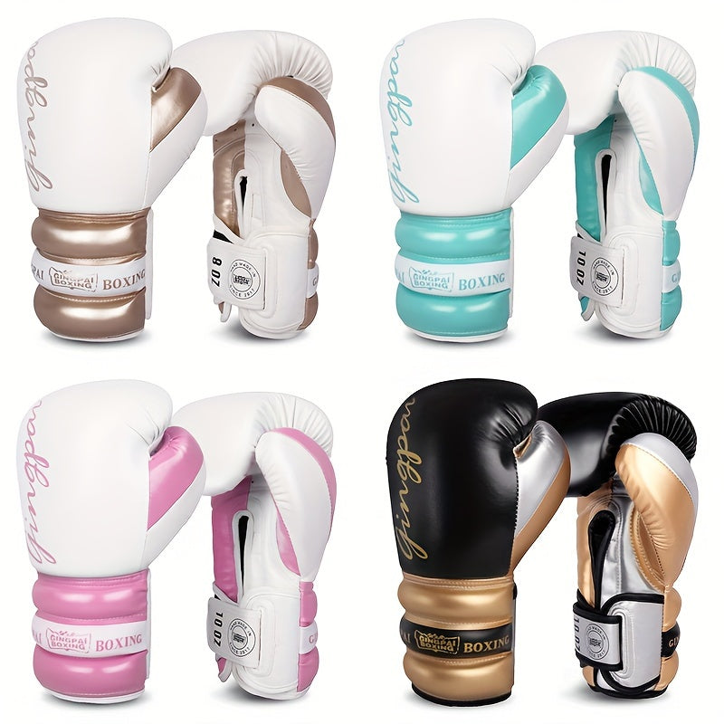 GINGPAI Boxing Gloves for Adults – Professional Training, Sparring & Kickboxing Gloves with Comfort Grip Bar, Thumb Link Design, Super Fiber Material, Mixed Colors, Multi-Pack Options