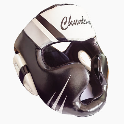 1pc Chunlong Faux Leather Boxing Helmet - MMA, Muay Thai, Taekwondo Training Head Protector for Boxing, Kickboxing, Combat Sports - Christmas Gift