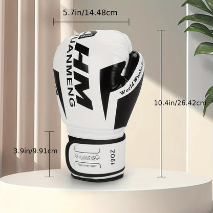 Yobenki Professional Boxing Gloves – Precision-Crafted for Men & Women, Shock-Absorbing Protection for Muay Thai, Taekwondo & Combat Training – Premium White PU Leather.