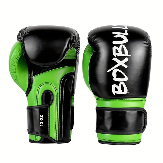 1 Pair PU Material Boxing Gloves, 4oz/6oz/8oz/10oz/12oz/14oz, Suitable For Muay Thai, Combat Training